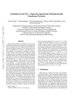 Combining AI and AM - Improving Approximate Matching through Transformer
  Networks