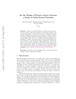 On the Design of Privacy-Aware Cameras: a Study on Deep Neural Networks