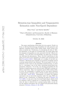 Bernstein-type Inequalities and Nonparametric Estimation under
  Near-Epoch Dependence