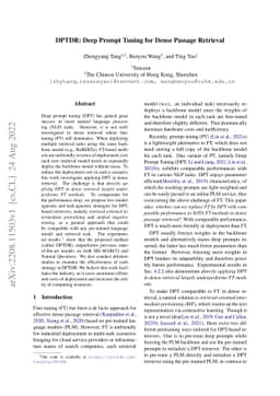 DPTDR: Deep Prompt Tuning for Dense Passage Retrieval