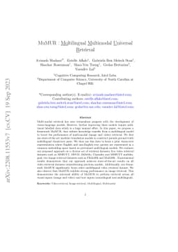 MuMUR : Multilingual Multimodal Universal Retrieval