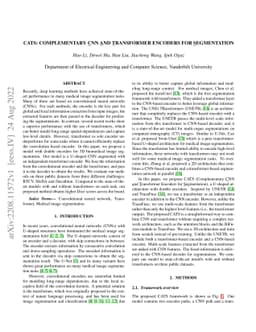 Cats: Complementary CNN and Transformer Encoders for Segmentation