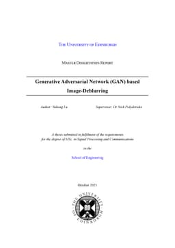 Generative Adversarial Network (GAN) based Image-Deblurring