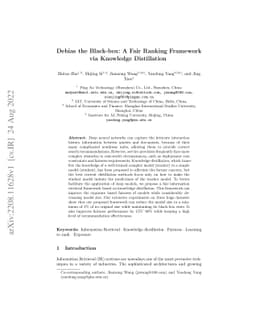Debias the Black-box: A Fair Ranking Framework via Knowledge
  Distillation