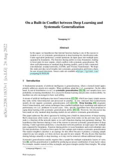 On a Built-in Conflict between Deep Learning and Systematic
  Generalization