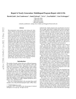 Repair Is Nearly Generation: Multilingual Program Repair with LLMs