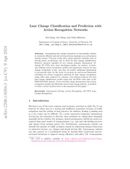 Lane Change Classification and Prediction with Action Recognition
  Networks