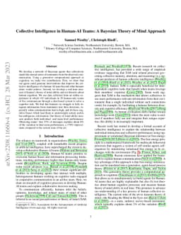 Collective Intelligence in Human-AI Teams: A Bayesian Theory of Mind
  Approach
