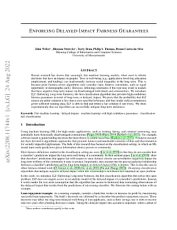 Enforcing Delayed-Impact Fairness Guarantees