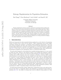 Entropy Regularization for Population Estimation