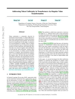 Addressing Token Uniformity in Transformers via Singular Value
  Transformation