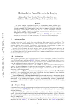 Multiresolution Neural Networks for Imaging