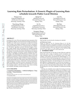 Learning Rate Perturbation: A Generic Plugin of Learning Rate Schedule
  towards Flatter Local Minima