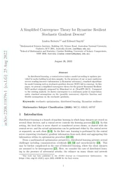 A simplified convergence theory for Byzantine resilient stochastic
  gradient descent