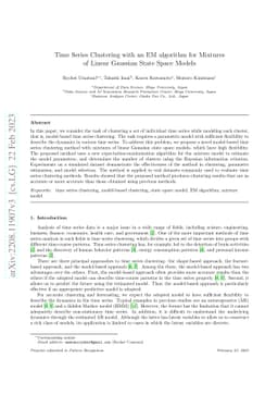Time Series Clustering with an EM algorithm for Mixtures of Linear
  Gaussian State Space Models