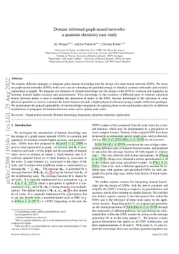Domain-informed graph neural networks: a quantum chemistry case study