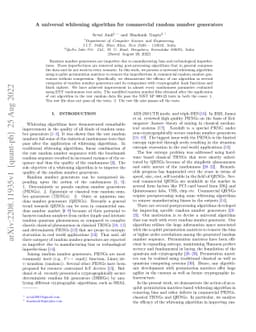 A universal whitening algorithm for commercial random number generators