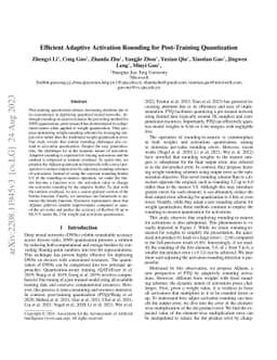 Efficient Adaptive Activation Rounding for Post-Training Quantization