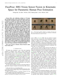 FusePose: IMU-Vision Sensor Fusion in Kinematic Space for Parametric
  Human Pose Estimation