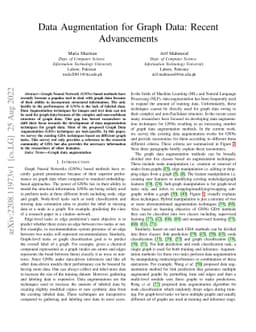 Data Augmentation for Graph Data: Recent Advancements