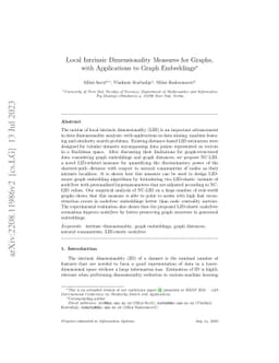 Local Intrinsic Dimensionality Measures for Graphs, with Applications to
  Graph Embeddings