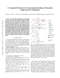A Compacted Structure for Cross-domain learning on Monocular Depth and
  Flow Estimation