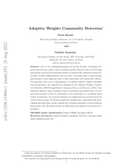 Adaptive Weights Community Detection
