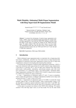 Multi-Modality Abdominal Multi-Organ Segmentation with Deep Supervised
  3D Segmentation Model