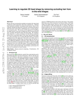 Learning to regulate 3D head shape by removing occluding hair from
  in-the-wild images