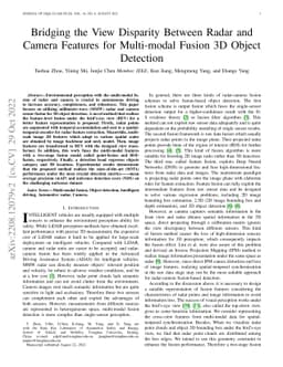 Bridging the View Disparity Between Radar and Camera Features for
  Multi-modal Fusion 3D Object Detection