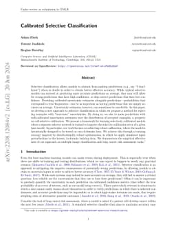 Calibrated Selective Classification
