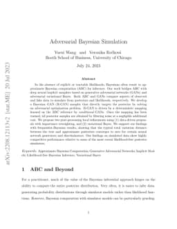 Adversarial Bayesian Simulation