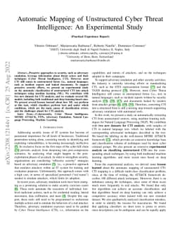 Automatic Mapping of Unstructured Cyber Threat Intelligence: An
  Experimental Study