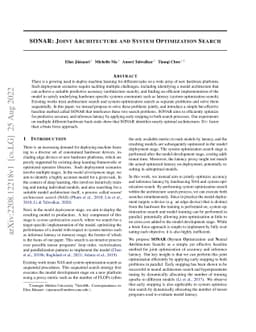 SONAR: Joint Architecture and System Optimization Search