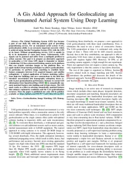 A Gis Aided Approach for Geolocalizing an Unmanned Aerial System Using
  Deep Learning