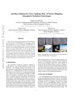 2nd Place Solutions for UG2+ Challenge 2022 -- D$^{3}$Net for Mitigating
  Atmospheric Turbulence from Images