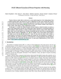 SNAP: Efficient Extraction of Private Properties with Poisoning