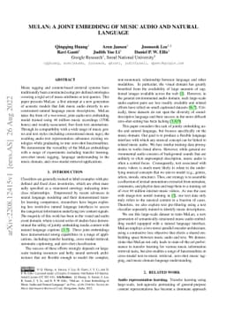 MuLan: A Joint Embedding of Music Audio and Natural Language