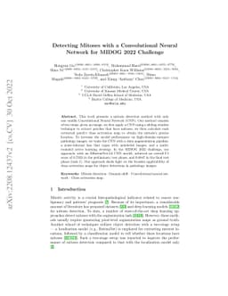 Detecting Mitoses with a Convolutional Neural Network for MIDOG 2022
  Challenge