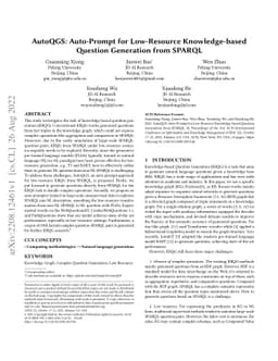 AutoQGS: Auto-Prompt for Low-Resource Knowledge-based Question
  Generation from SPARQL