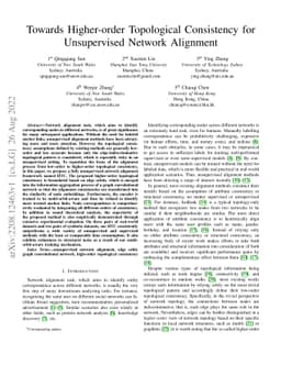 Towards Higher-order Topological Consistency for Unsupervised Network
  Alignment