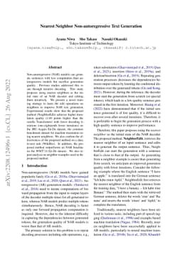 Nearest Neighbor Non-autoregressive Text Generation