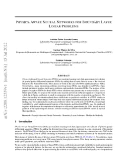 Physics-Aware Neural Networks for Boundary Layer Linear Problems