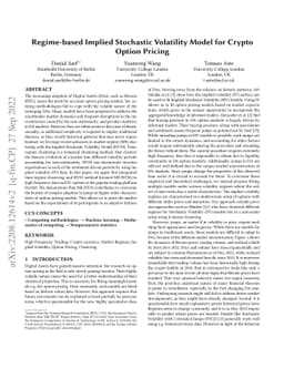 Regime-based Implied Stochastic Volatility Model for Crypto Option
  Pricing