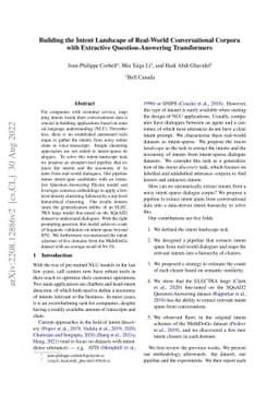 Building the Intent Landscape of Real-World Conversational Corpora with
  Extractive Question-Answering Transformers