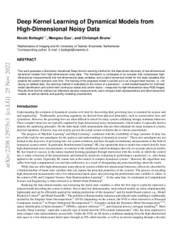 Deep Kernel Learning of Dynamical Models from High-Dimensional Noisy
  Data