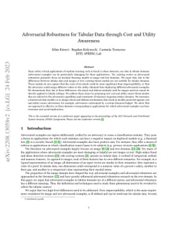 Adversarial Robustness for Tabular Data through Cost and Utility
  Awareness