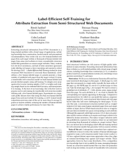 Label-Efficient Self-Training for Attribute Extraction from
  Semi-Structured Web Documents