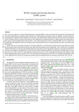 RUAD: unsupervised anomaly detection in HPC systems