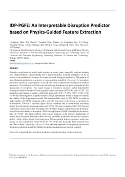 IDP-PGFE: An Interpretable Disruption Predictor based on Physics-Guided
  Feature Extraction